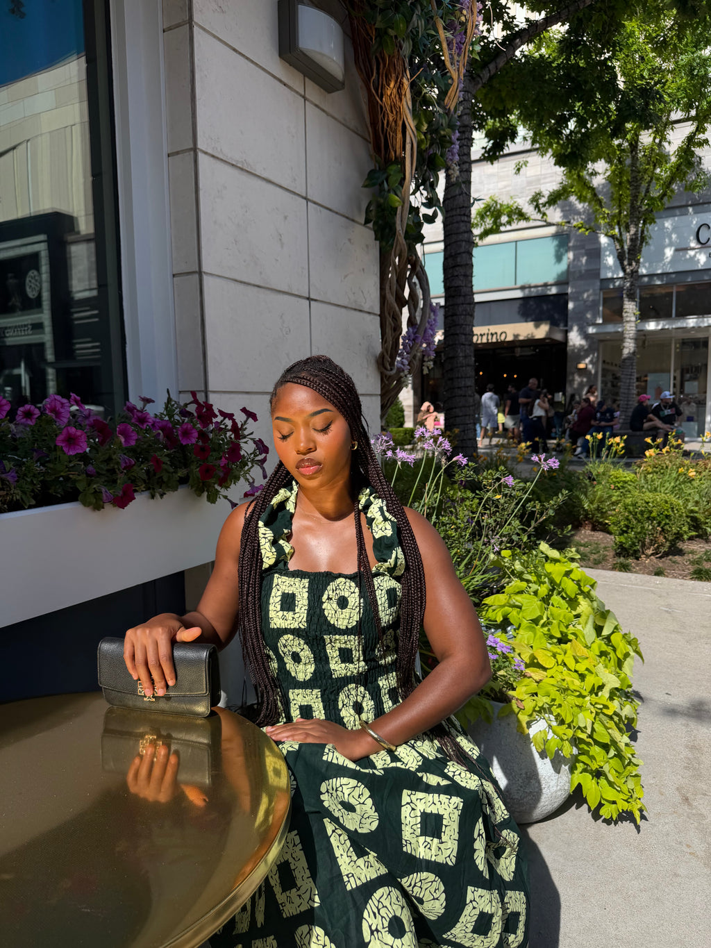 Ruffle neck maxi dress