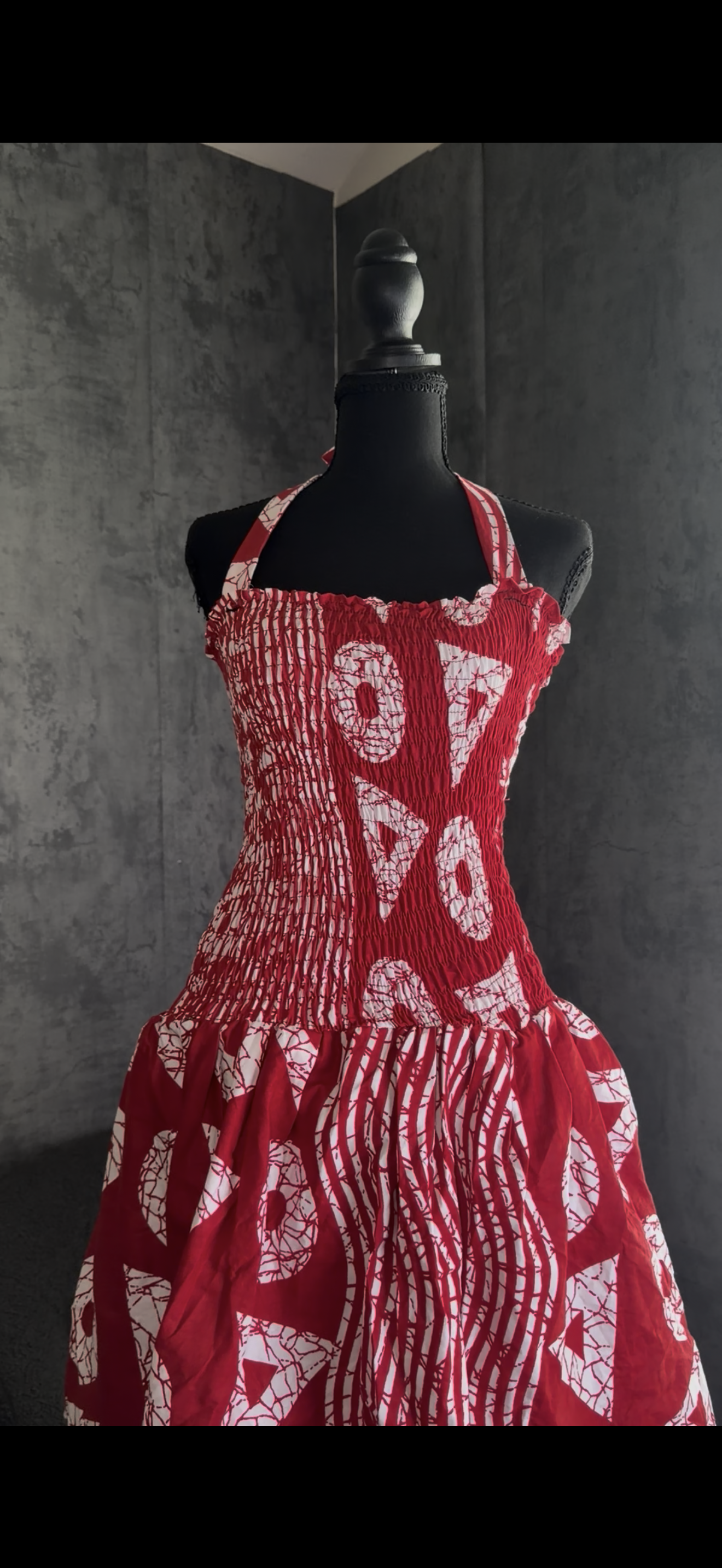 Red Ankara maxi dress